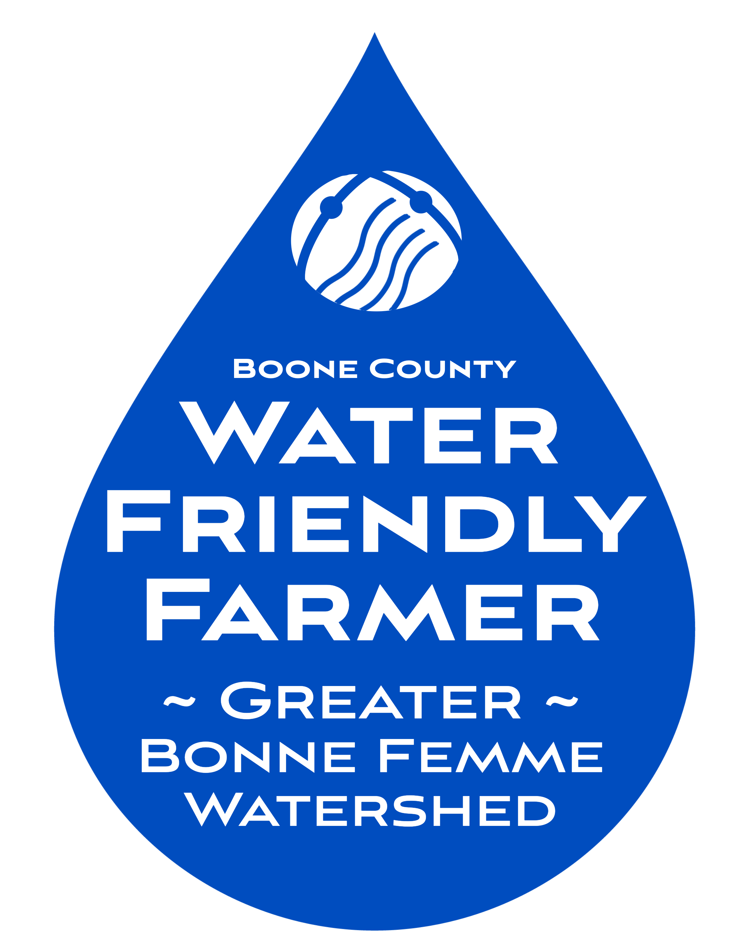 Water drop shape logo for the Water Friendly Farmer