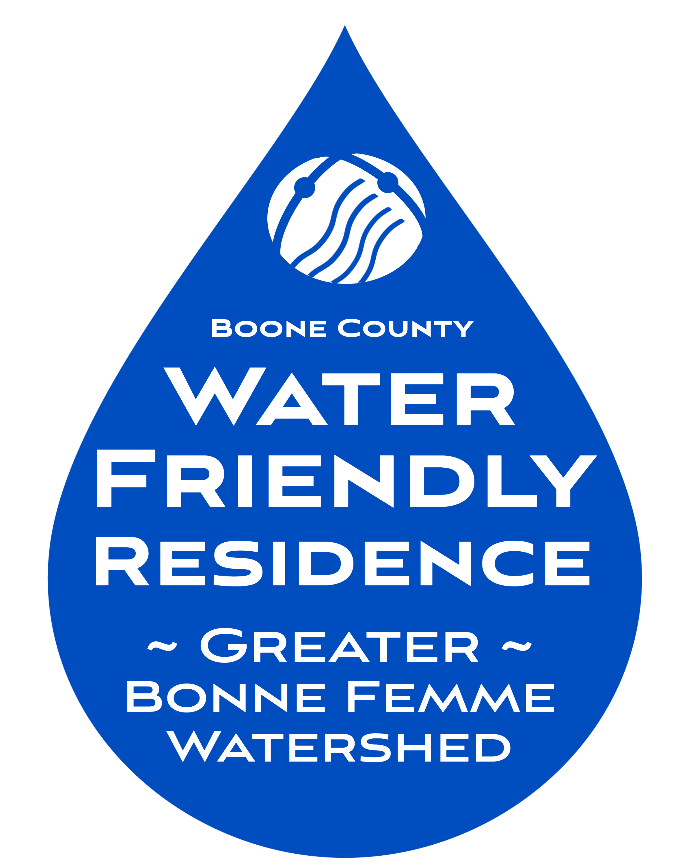 water drop logo for water friendly resident